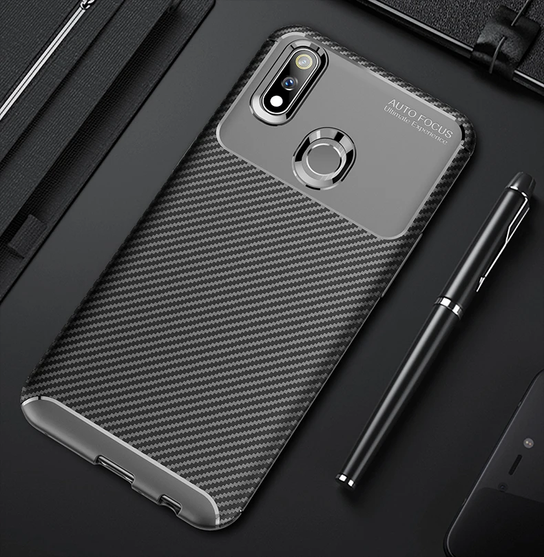 Для OPPO Realme 3 Чехол, роскошный ударопрочный карбоновый высококачественный Мягкий ТПУ силиконовый чехол для задней панели, чехол для OPPO Realme 3 Pro