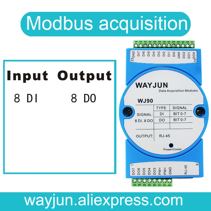 8 полосный переключатель Modbus TCP модуль сбора данных цифровой передачи сигнала веб
