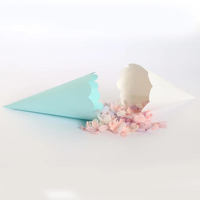 50 шт. Свадебные конусы конфетти лепестки конфет держатель волнистые кружева для