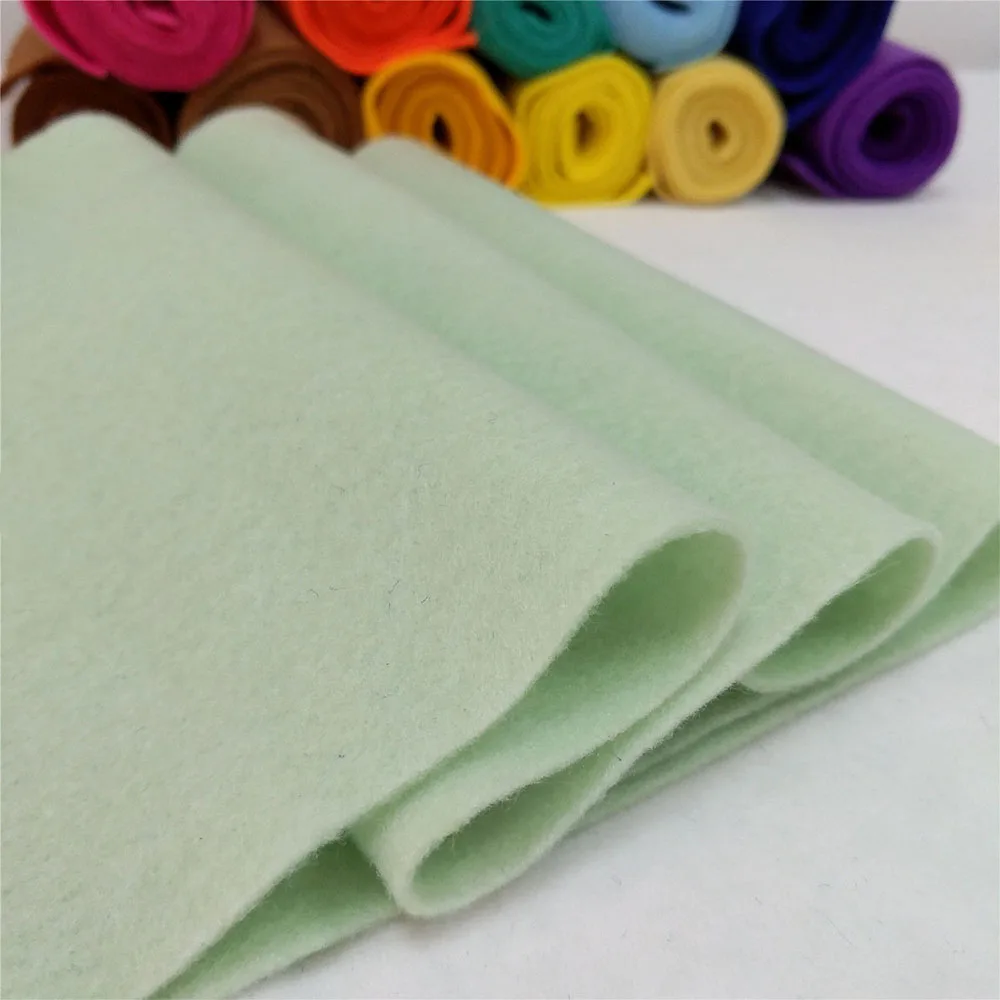 Mint Green(20X 90cm) Мягкий войлочный материал, нетканый войлочный лист, Лоскутная Ткань, сделай сам, для шитья кукол, рукоделие, аксессуары, материал, толщина 1,4 мм - Цвет: Mint Green(20X 90cm)