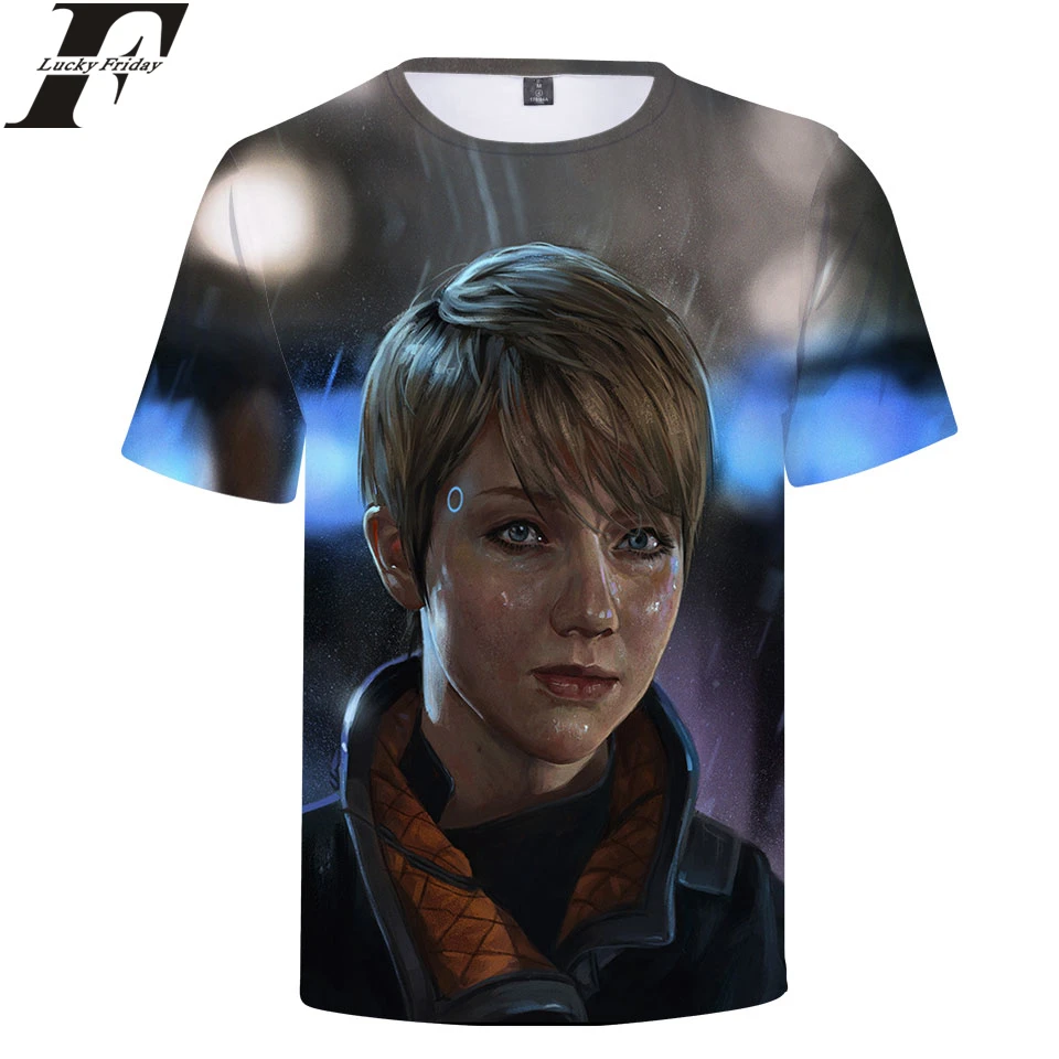 Detroit Been Human 3D футболка с коротким рукавом RK800 Униформа обычная для мужчин/женщин