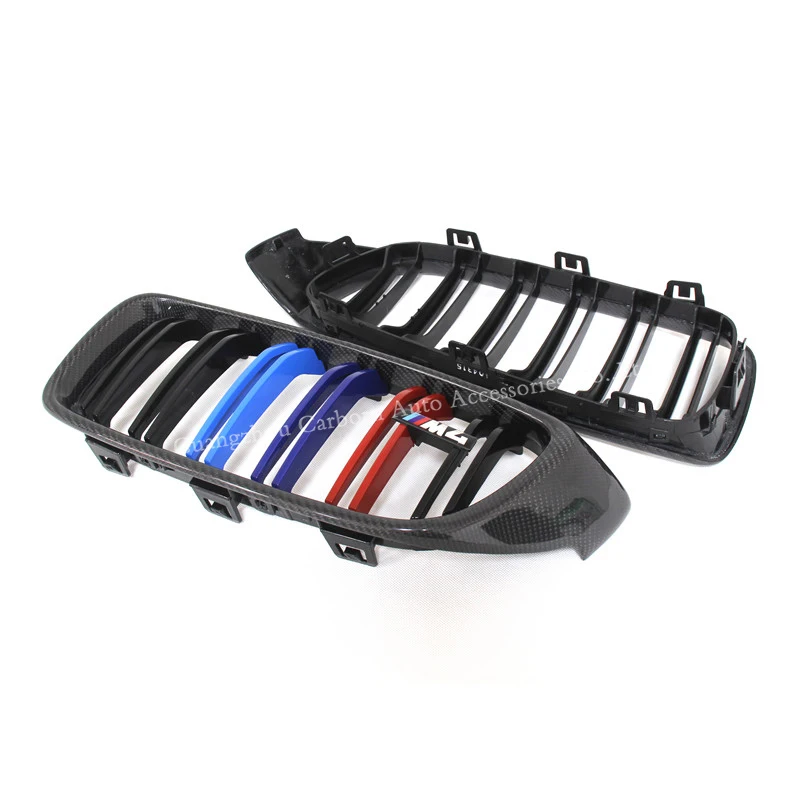 Для-BMW F32/F33/F36/ F80/ F82/ F83 2014-2016 двойная планка передняя решетка из углеродного