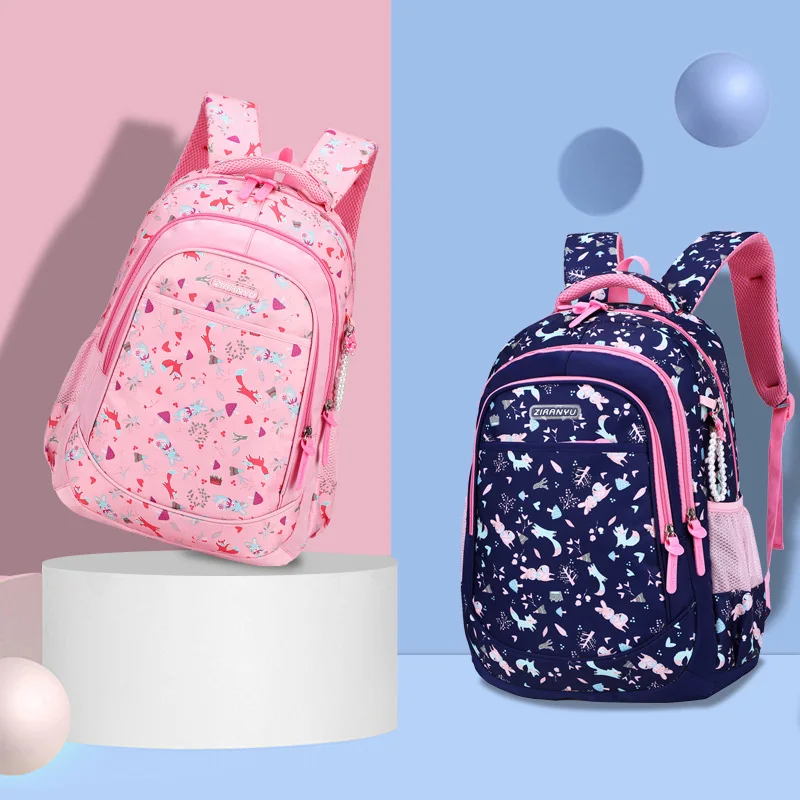 Детские школьные ранцы для девочек популярный рюкзак с мультяшным принтом