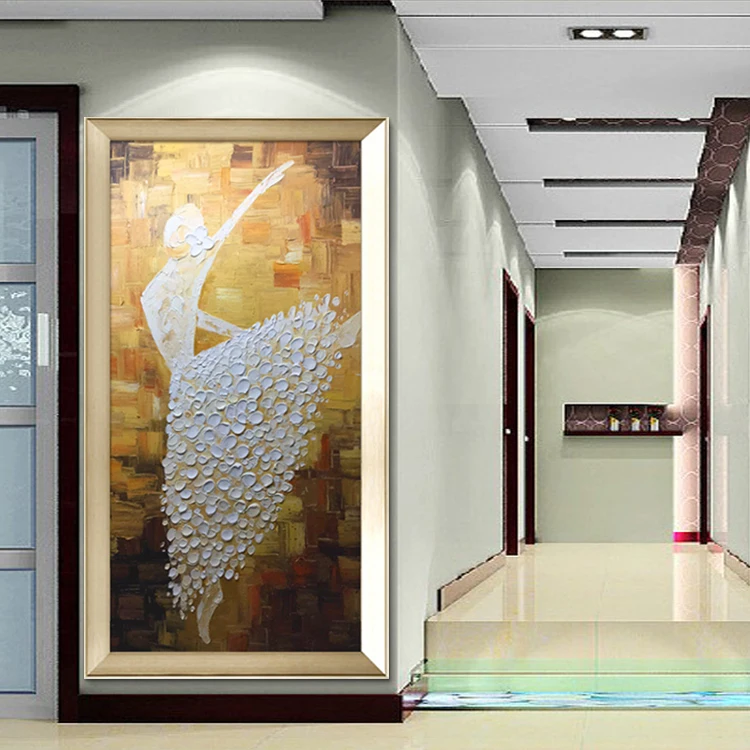 Балетная картина с танцовщицей quadro caudros decoracion акриловая палитра нож текстура холст картина стены искусство картины для гостиной