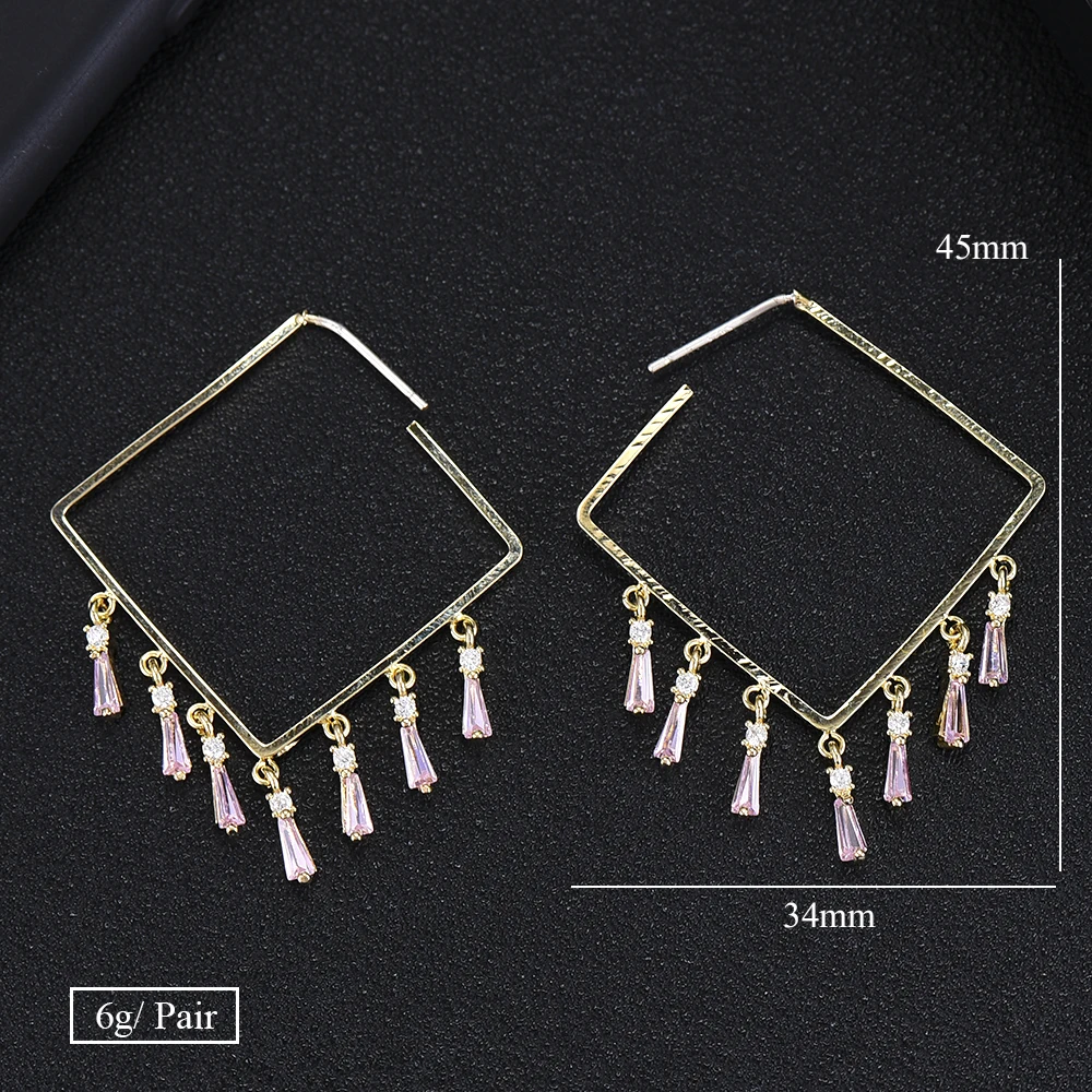 Женские серьги с кисточками SISCATHY простой фианит кристаллами Дубаи