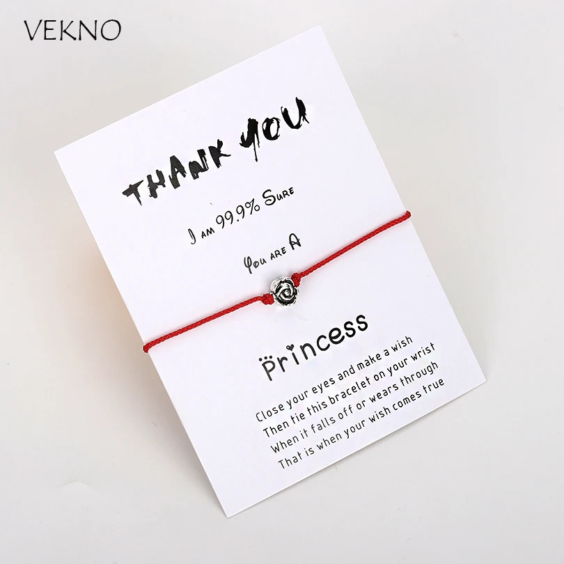 Браслет VEKNO с надписью Thank You Card нежный браслет розами регулируемый красный