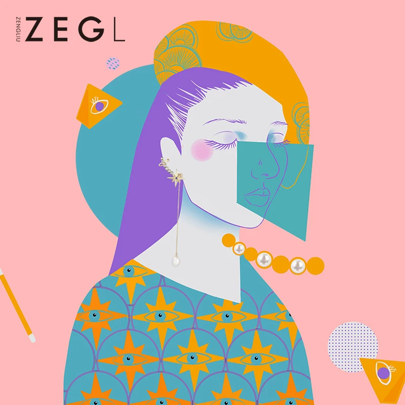 Женские серьги с пресноводным жемчугом ZEGL сережки из стерлингового серебра 925