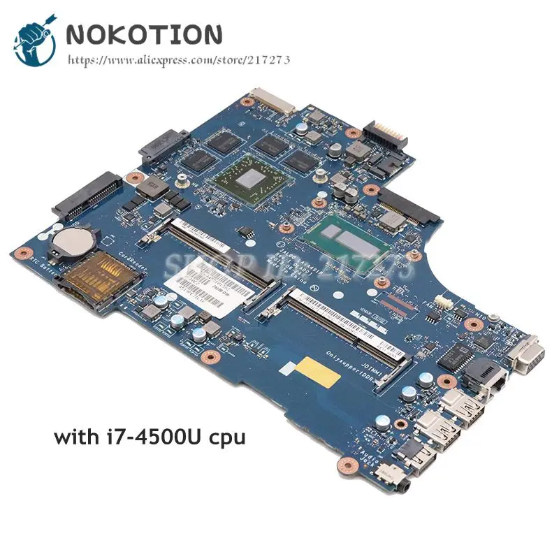 NOKOTION CN-09HY4K 09HY4K для Dell Latitude 15 3540 Материнская плата ноутбука ZAL00 LA-A491P SR16Z i7-4500U Процессор HD 8550 2 Гб