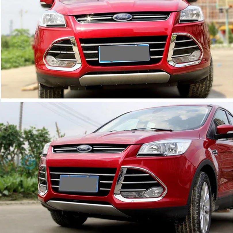 2 шт. хромированные передние противотуманные фары из АБС пластика для Ford Kuga Escape 2013