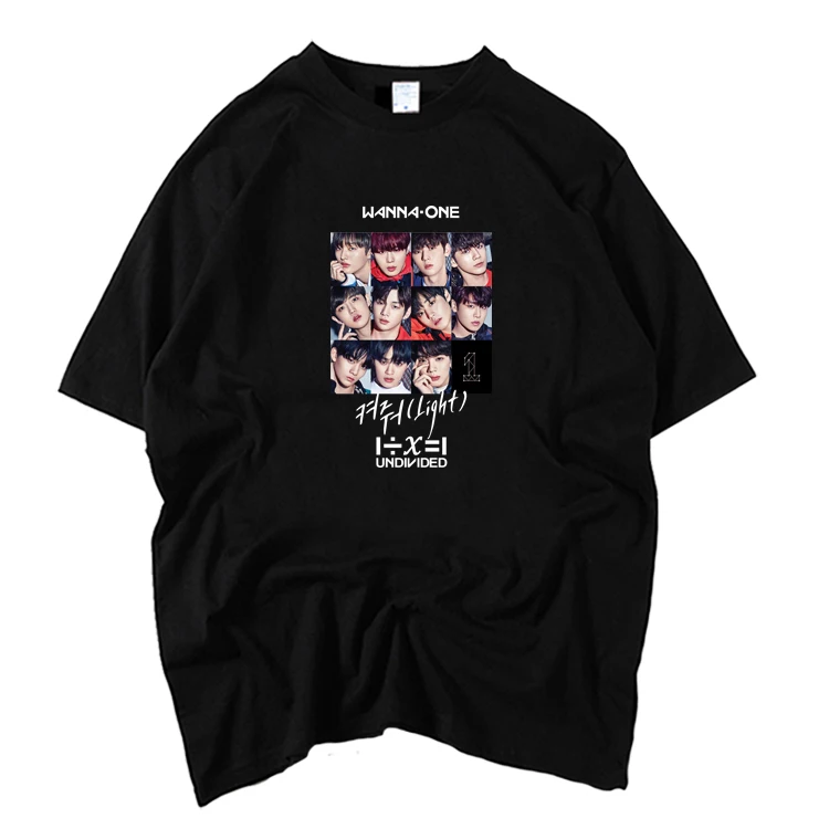 Kpop wanna one album Футболка с принтом рисунка круглым вырезом и коротким рукавом летняя