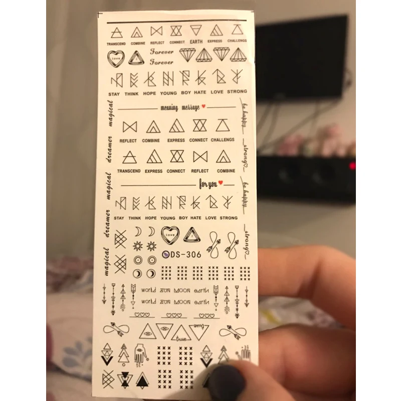 Водная наклейка геометрический стикер передача узор s для ногтей Этнический