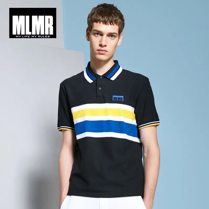 JackJones MLMR Мужская контрастная полосатая рубашка поло с коротким рукавом и