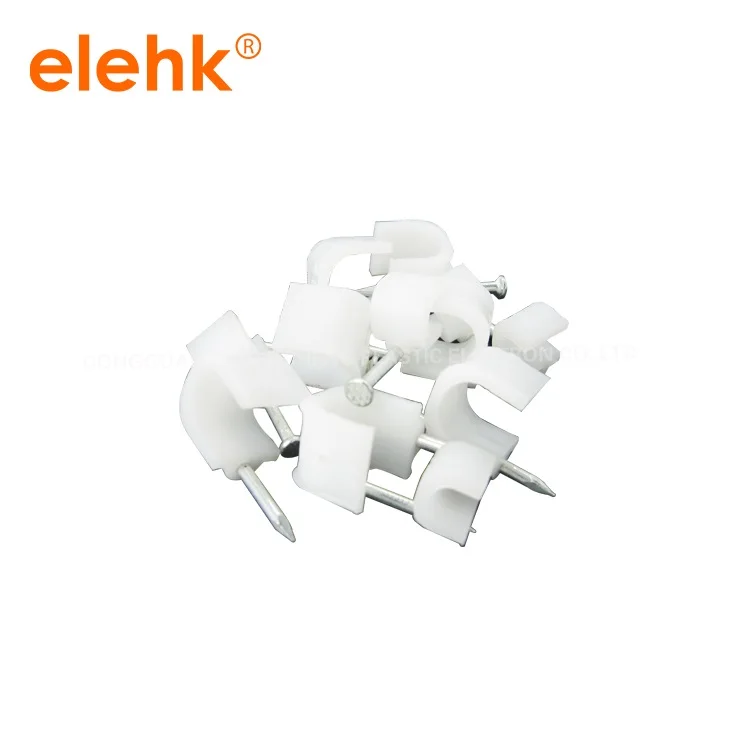 7MM Circle Path cable clips nail wire 100PCS/bag Round white with screw | Строительство и ремонт