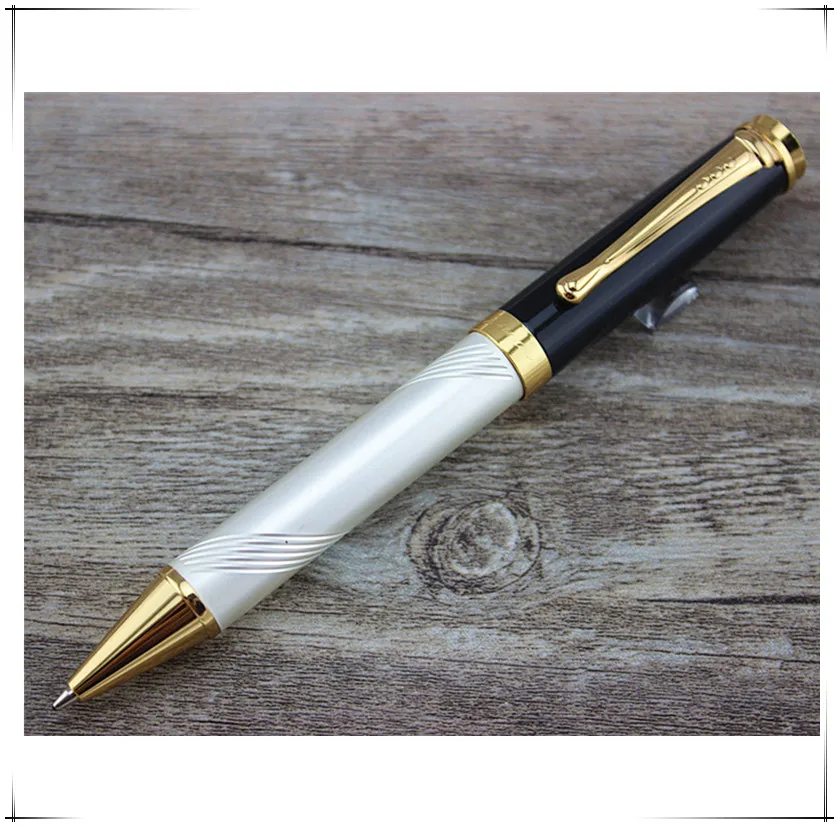 Jinhao 500 деловая шариковая ручка с металлическим жемчугом Белый Золотой зажим для
