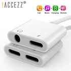 ! ACCEZZ 2 в 1 аудио зарядка подслушивающий разъем для iPhone XS XR X 7 8 Plus освещение 3,5 мм разъем для наушников AUX кабель сплиттер