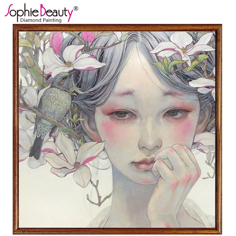

2018 New Sale Europe Diy Diamond Painting Cross Stitch Cool Girl Embroidery Full For Square Diamonds Mosaic Of Rhinestones Kits