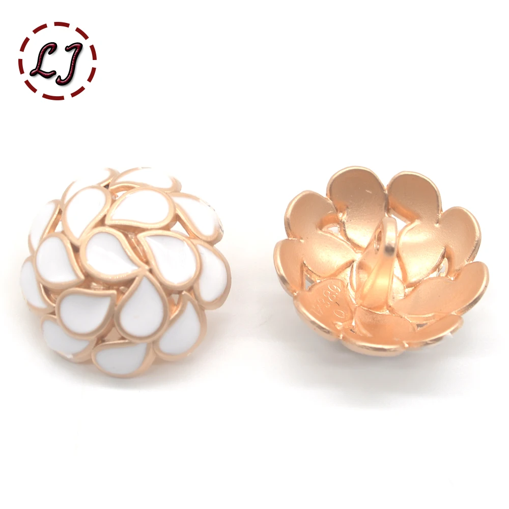 Высокое качество 6 шт./лот цветок металлическая кнопка живопись Золотые