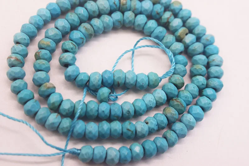 

loose beads turquoise blue jasper roundel faceted 4*2mm 14" for DIY jewelry making FPPJ wholesale beads nature gem stone