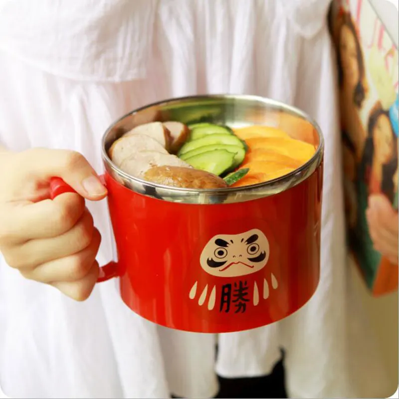 Картонная детская переносная миска для лапши-бокса с термостатом на еде, детский термос-бенто из нержавеющей стали.