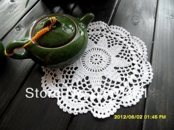 Бесплатная доставка 20 см круглые кружевные салфетки для домашнего декора коврик
