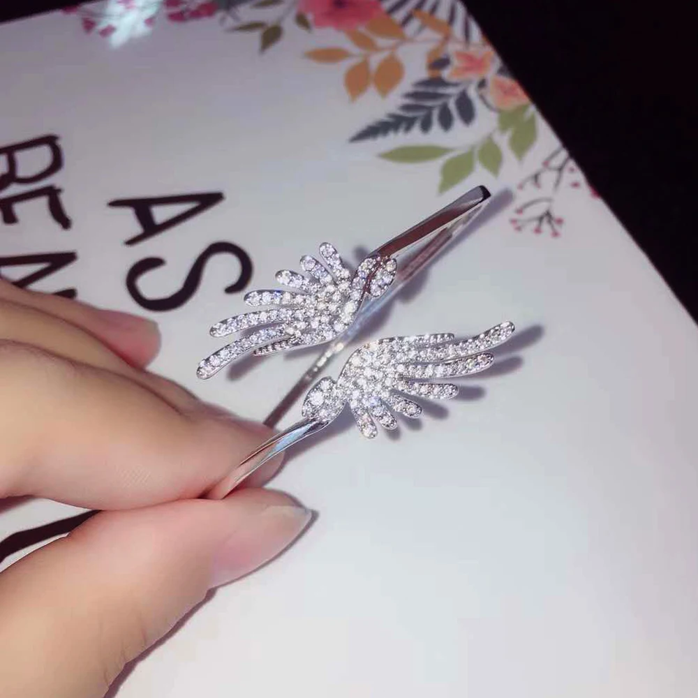 HIBRIDE новый микро CZ Pave перо Форма браслеты на запястье и Браслеты Pulseiras для женщин