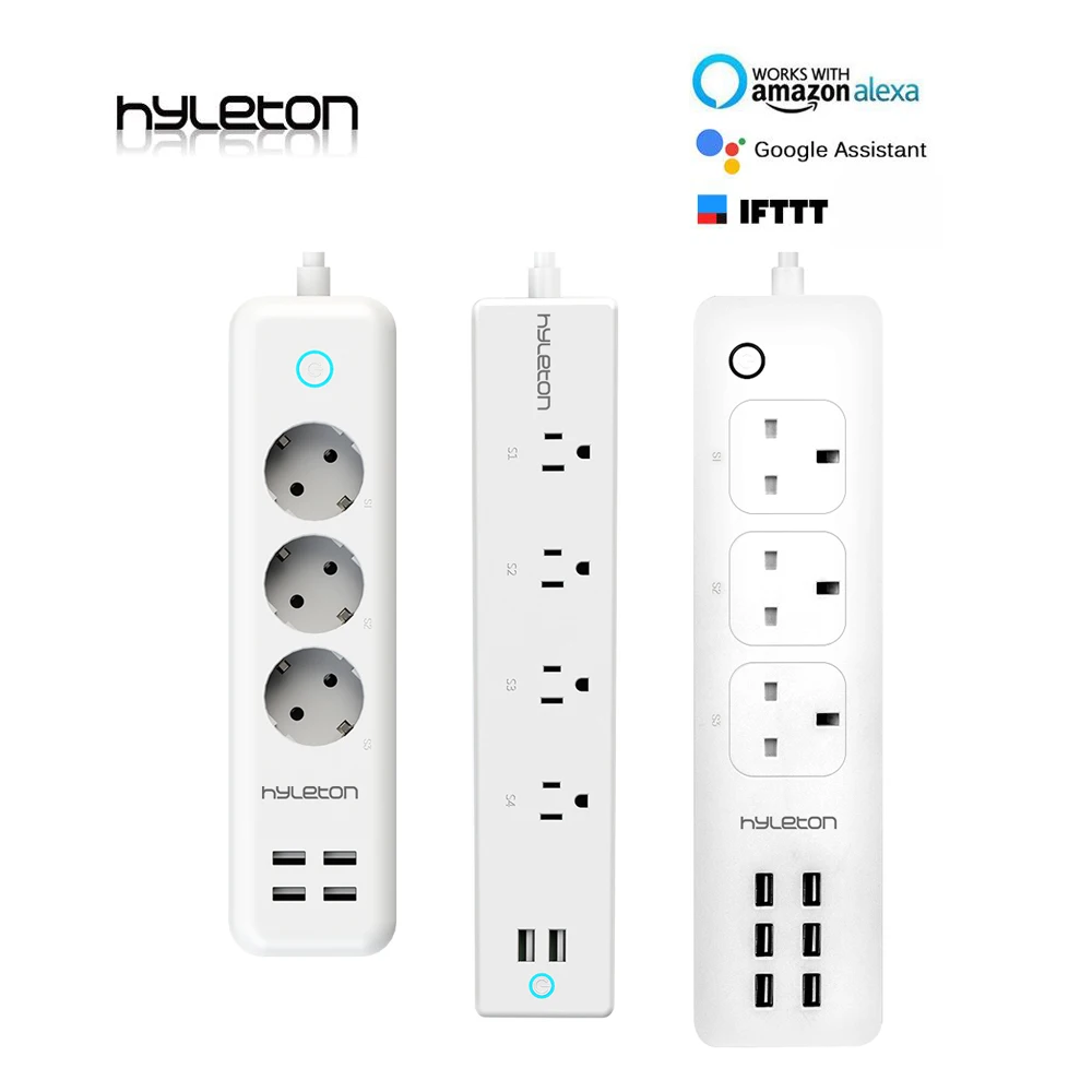 Удлинитель Hyleton с Wi Fi и USB портом умный сетевой фильтр от перегрузки американской