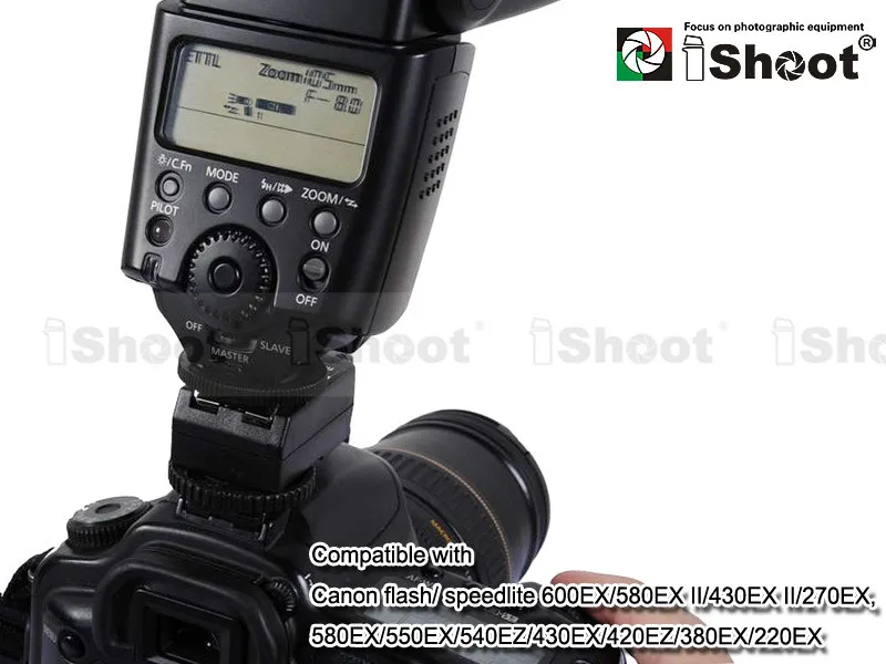 Вспышка TTL с оптово-камера горячий башмак кабель шнур для Canon 7D / 5D MarkII 60D 550D 500D 450D 400D
