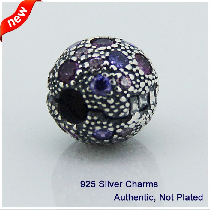 Браслеты Pandora из серебра 100% пробы с фиолетовыми космическими звездами|diy jewelry making