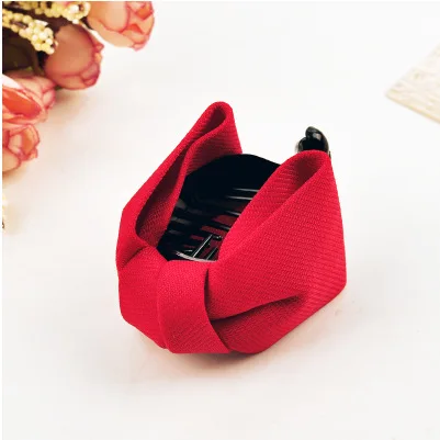 red Новинка, корейская мода, ткань, бант, коготь для волос, элегантный, для женщин, девушек, конский хвост, держатели, банан, заколки для волос, краб, аксессуары для волос - Окраска металла: red