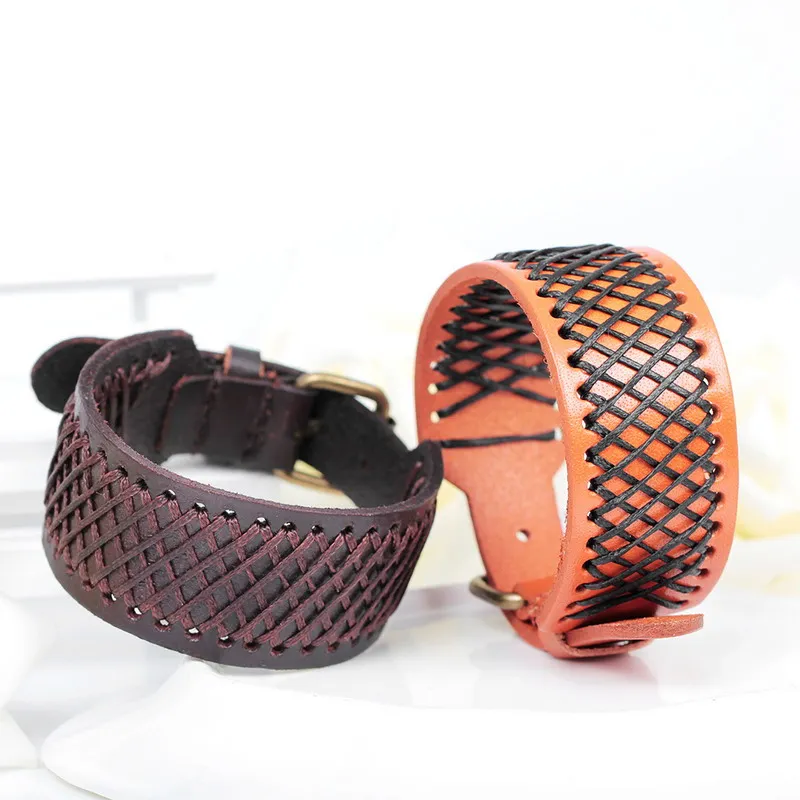 Новые модные повязки кожаные браслеты ручной вязки Модный высококачественный