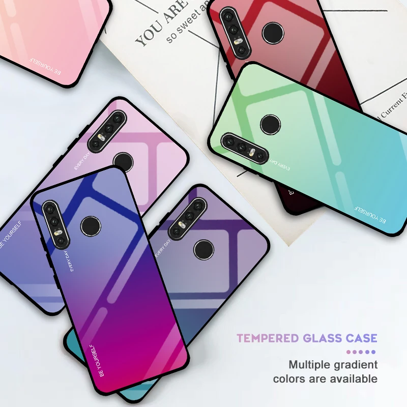 Градиентный чехол из закаленного стекла для Huawei P30 P20 Lite Pro стеклянный P Smart Plus 2019 |