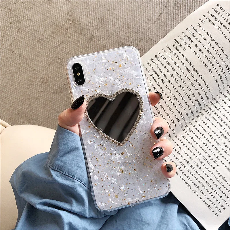 Белый зеркальный чехол GlamPhoneCase Fritillaria для iPhone X XS Max XR мягкий из ТПУ 7 8 6 6s Plus