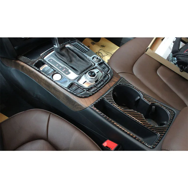 

4x 100% Carbon Fiber Center Gear Shift Frame Cover Trim For Audi A4 B8 2013-2016 & A5 13-17 & Q5 13-17