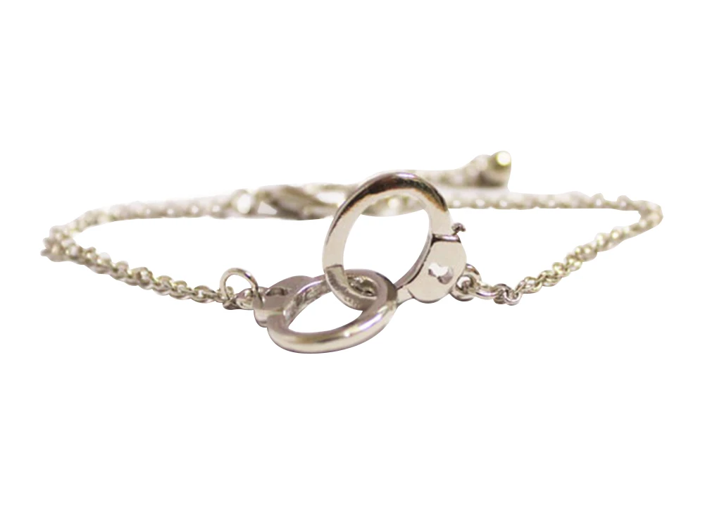 Горячая мода ручной цепи Серебряные золотые наручники браслет twin узлы пряжкой