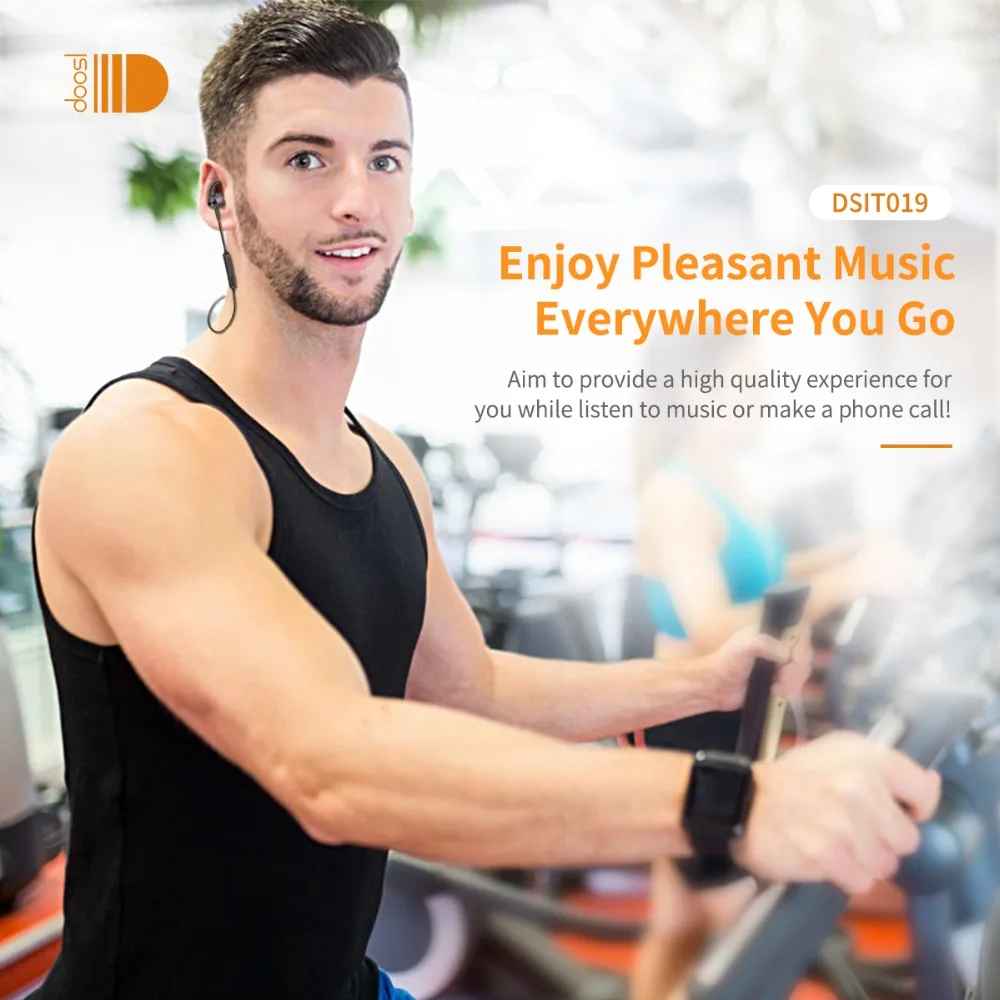 Беспроводные наушники Doosl Bluetooth 4 2 Snug Fit Sports Bulit in Mic (7 часов воспроизведения