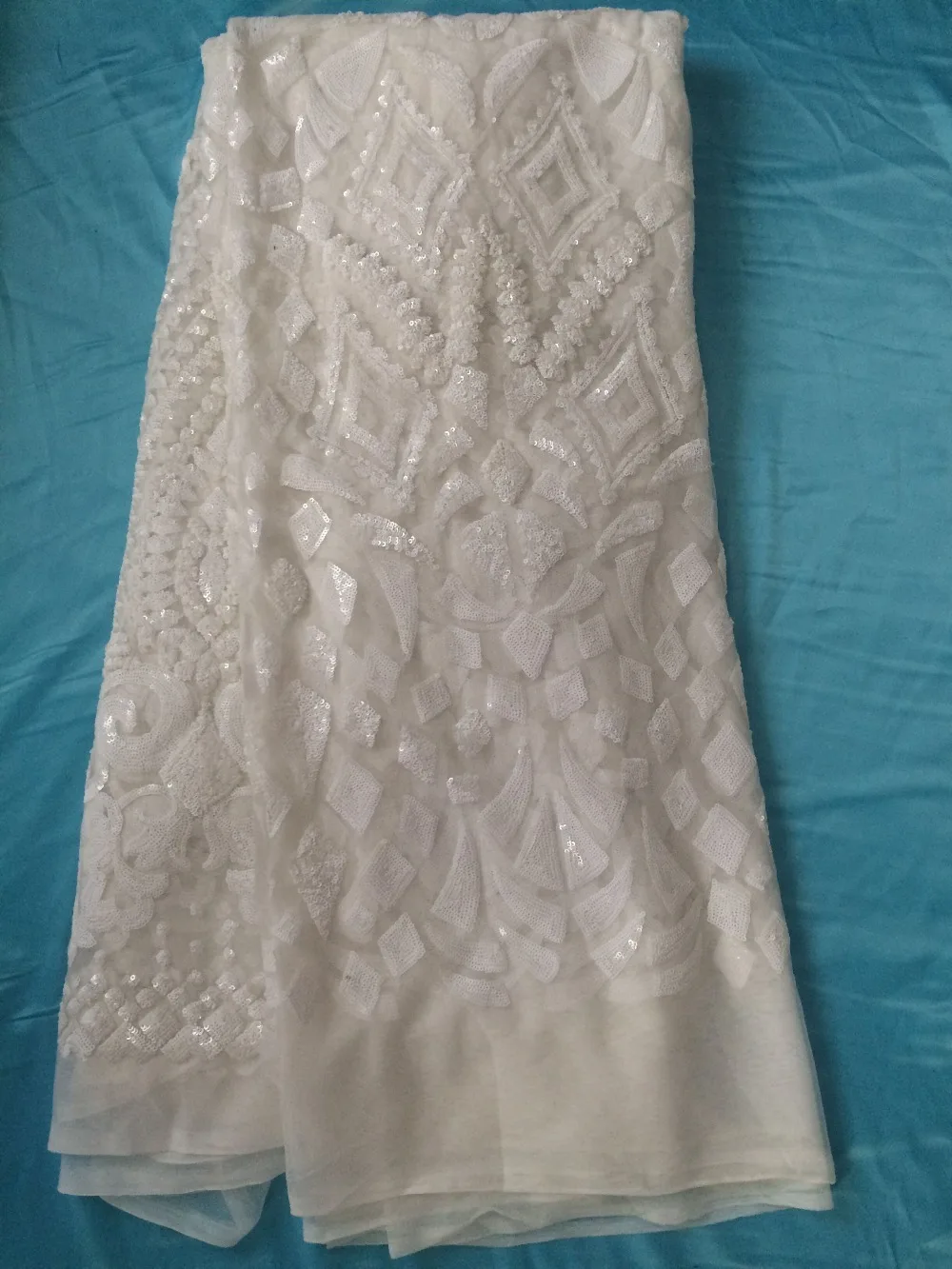 Белая высококачественная африканская Кружевная Сетка с вышивкой красивая