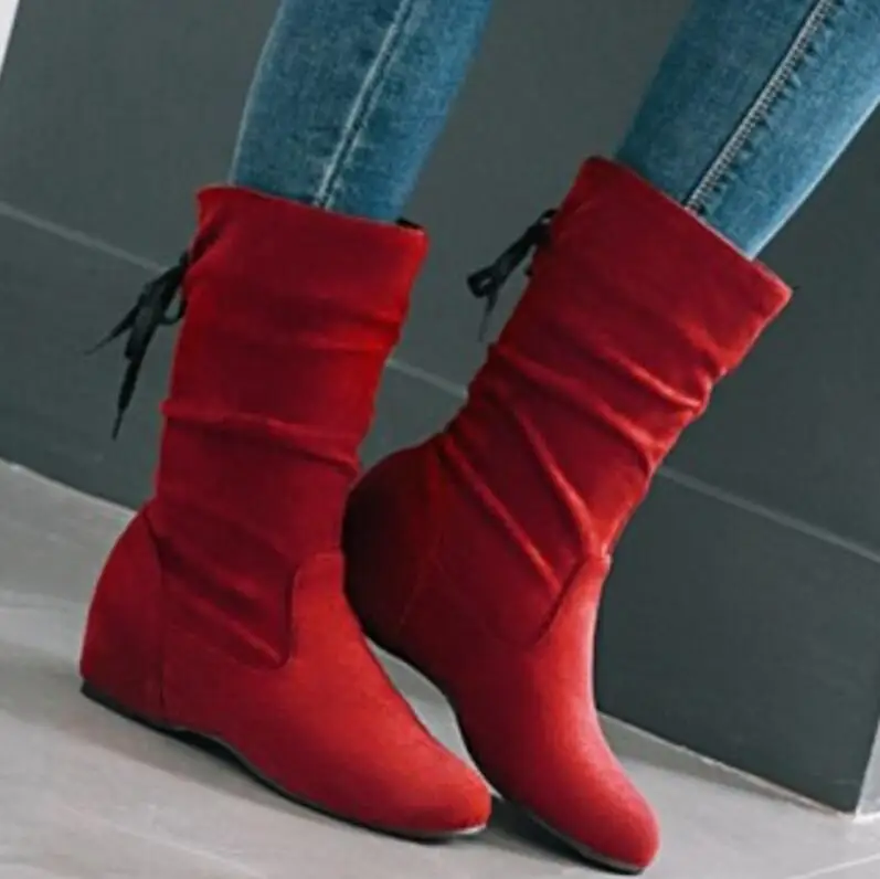 Женская обувь Chaussure Zapatos Mujer Sapato Ботинки до середины икры на высоком массивном