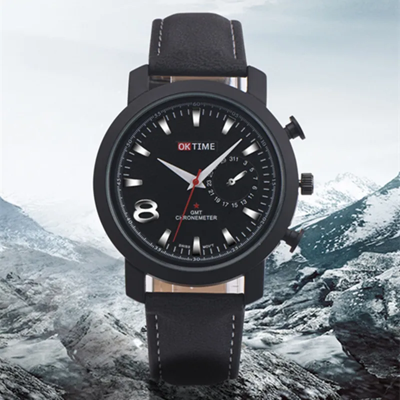 DHL free 50pcs Brand new OKTIME Casual Mens Watches Top Luxury Men's Quartz Watch Waterproof Sport Military Men | Наручные часы
