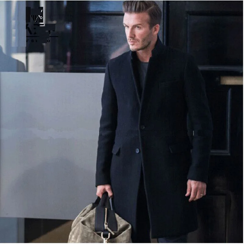 Изготовленный на заказ мужской кашемировый пальто длинный абзац шерстяное