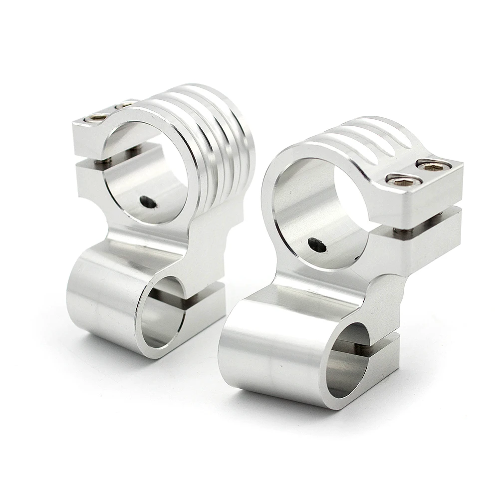 Серебряный 22 мм CNC Raiser Руль клип на руль для мотоциклов клип на головках зажим вилка 31 мм-54 мм 33 мм 35 мм 36 мм 41 мм 43 мм 51 мм