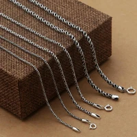 s925 sterling silver jewelry twisted hemp necklace 23mm men and women pendant wild chain retro thai silver fine chain