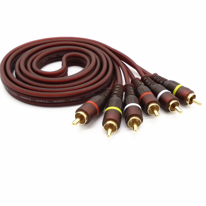 DVD TV 3RCA аудио видео кабель штекер к 3 RCA Композитный Аудио Видео AV и оптовая продажа