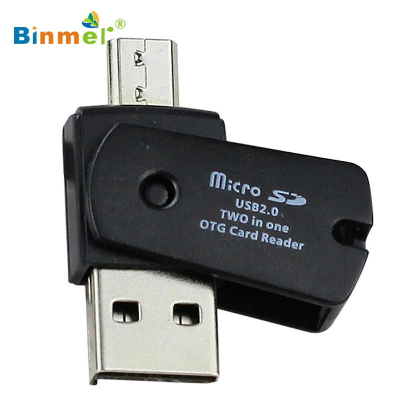Горячая продажа BINMER подарки Оптовая OTG Micro USB к 2 0 SD TF кард ридер адаптер для