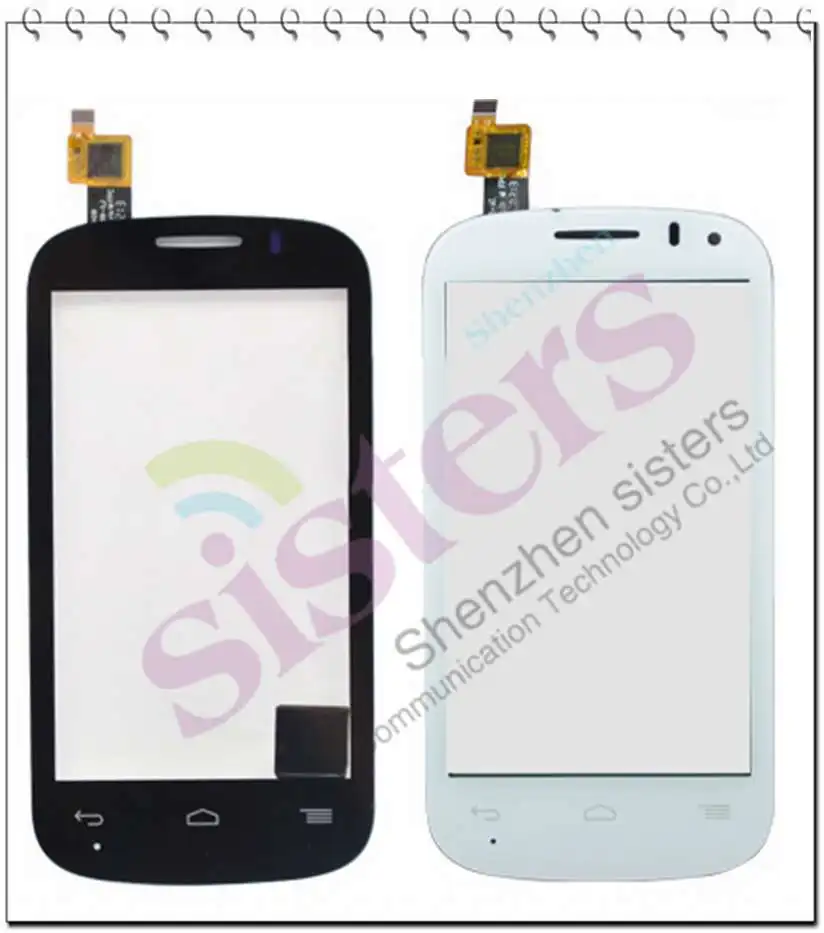 5 шт. черный/белый сенсорный экран дигитайзер для Alcatel One Touch POP C3 двойная