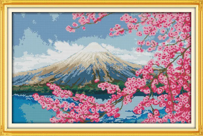Крепление Fuji цветущая вишня Счетный узор вышивка крестиком 11CT 14CT наборы для вышивки крестом домашний декор вышивка рукоделие