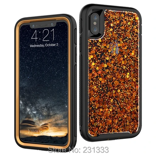 C-ku для Iphone X 8 7 PLUS 6 6S блестящая гибридная Броня ТПУ ПК противоударный жесткий
