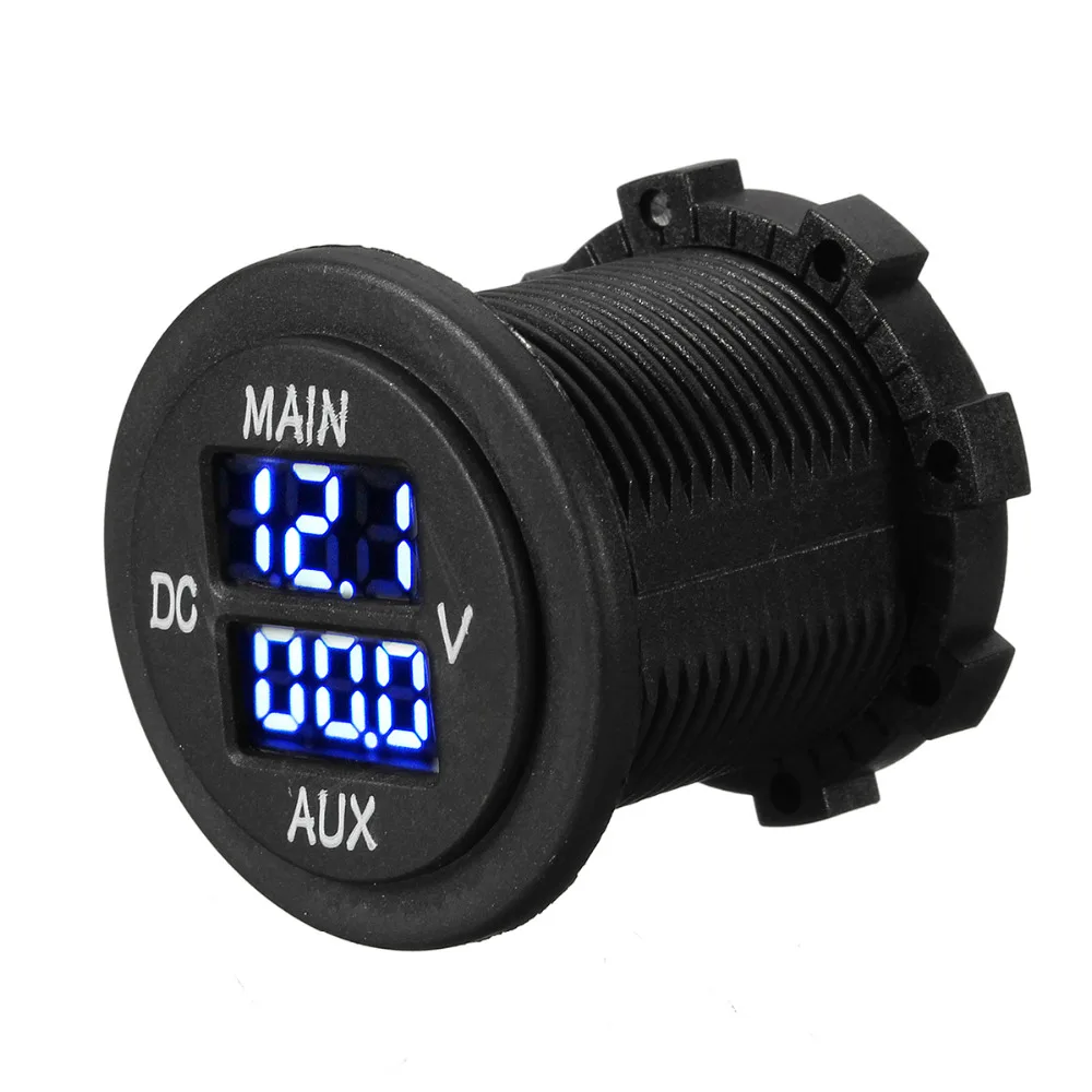 12V 24V AUX основной светодиодный цифровой двойной фотоаккумулятор панель