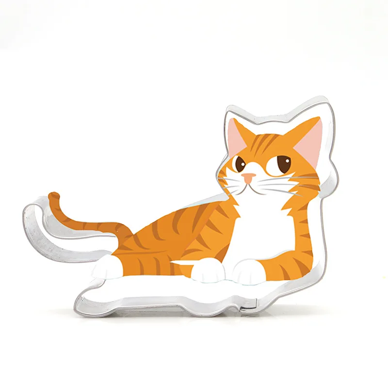 4 шт./компл. из нержавеющей стали мультфильм кошка Kitty Форма DIY формы для печенья и
