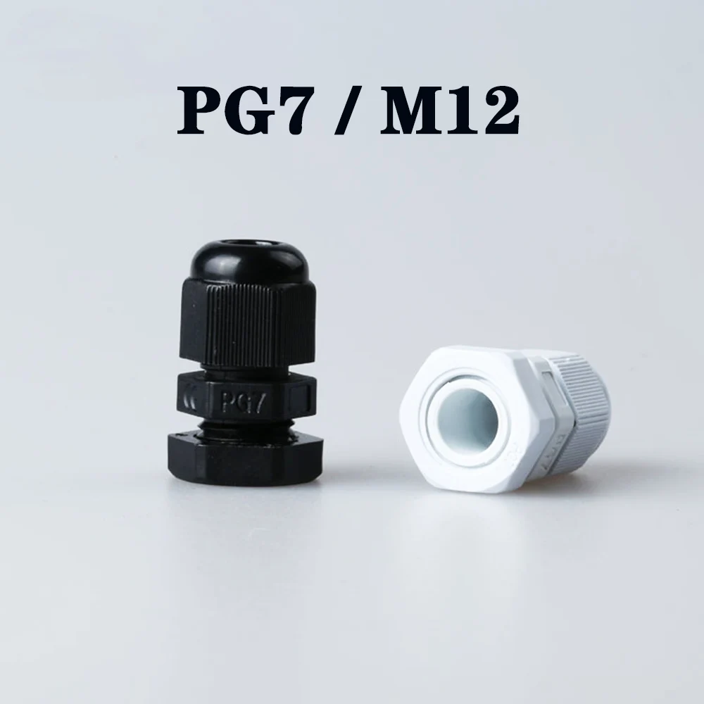 

Plastic Cable Gland 50pcs High Quality IP68 PG7 M12 3-6.5MM Waterproof Nylon Cable Gland with Waterproof Gasket cable sleeve