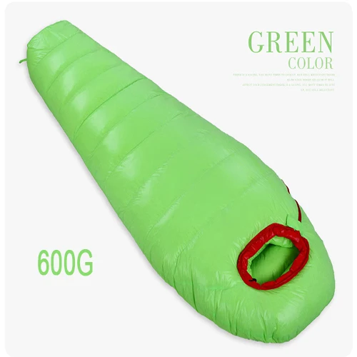 Green 600g FLYLITTE Кемпинг Сверхлегкий спальные мешки мумия Тип утка вниз сплайсинга двойной взрослый 3 сезона вниз спальный мешок Открытый Инструменты - Цвет: Green 600g